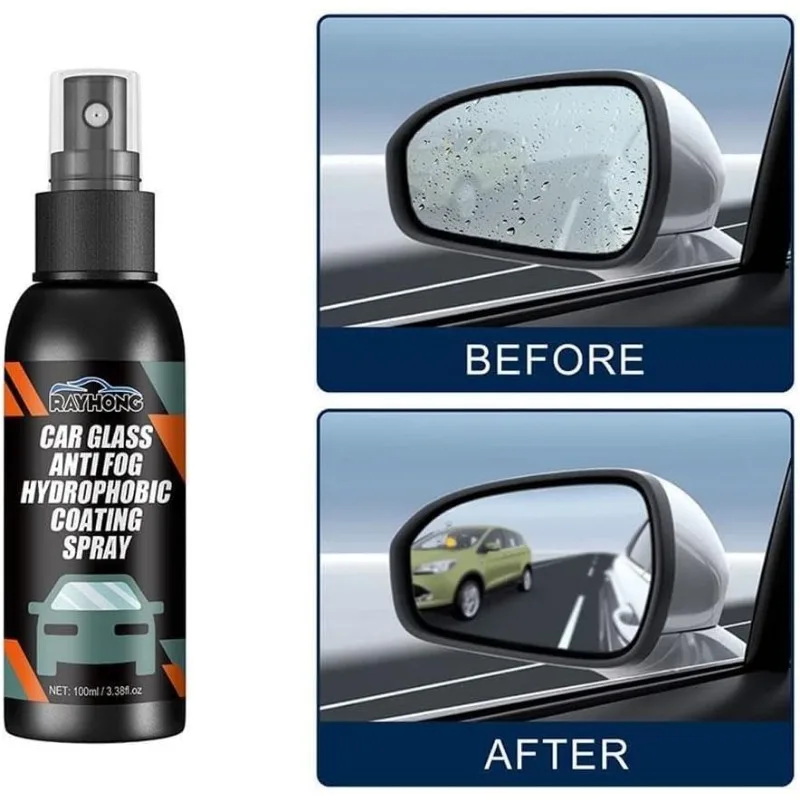 Anti-Rain Nano Glass Spray – Removes Oil Film, Repels Water Boosts Visibility in Rain Quick DIY for Windshield & Car Windows