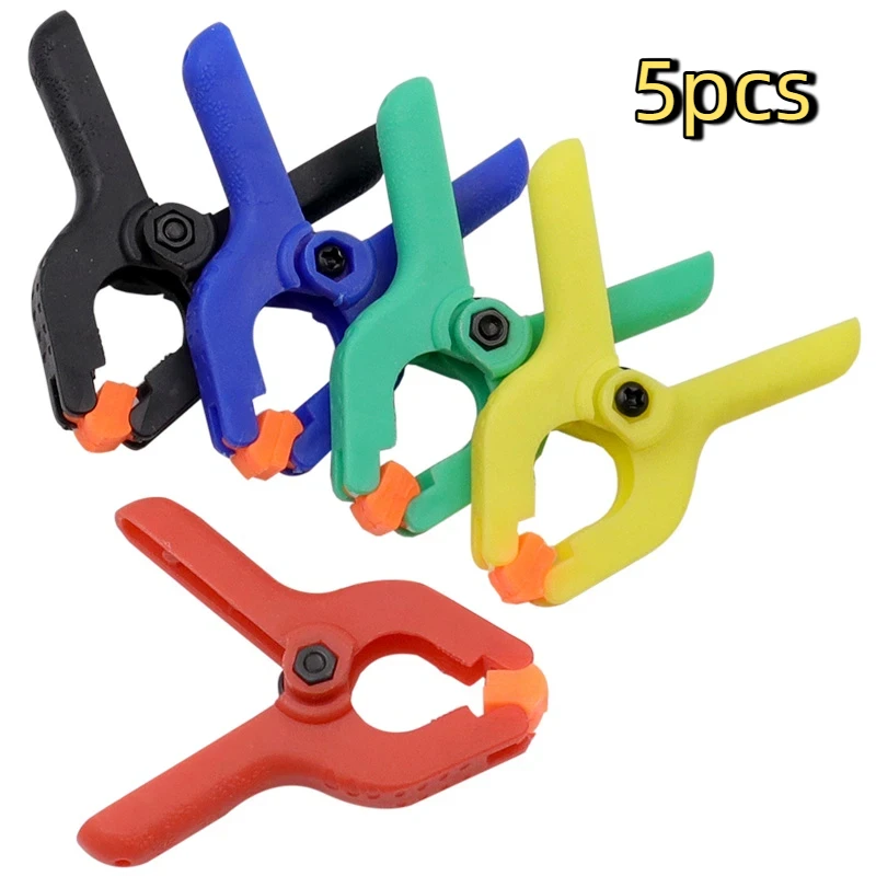 5pcs 2-Inch DIY Tools Nylon Plastic Toggle Clamps Spring Clip Woodworking Universal Photo Studio Clamp for Craft