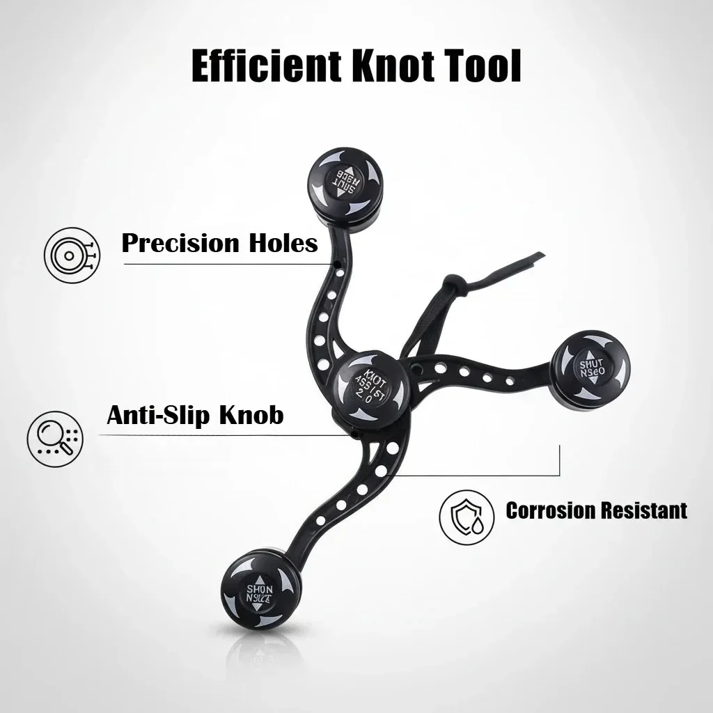 Fishing Knot Tool for Leader Line, Adjustable Angle Durable Aid for FG GT RP Knots, Fast Tying Assistant