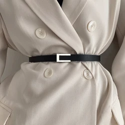 HOT Luxury Gold Silver Buckle PU Leather Belt Female Jeans Dress Decoration Waistband Fashion Casual Metal Black Waist Belt 2024