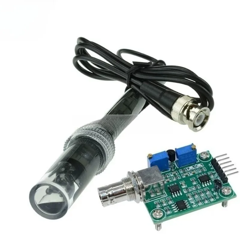 PH Sensor Module 0-14: Non-Rechargeable Electrode Probe for Acid/Alkali Detection, Water Quality Testing & Data Collection.