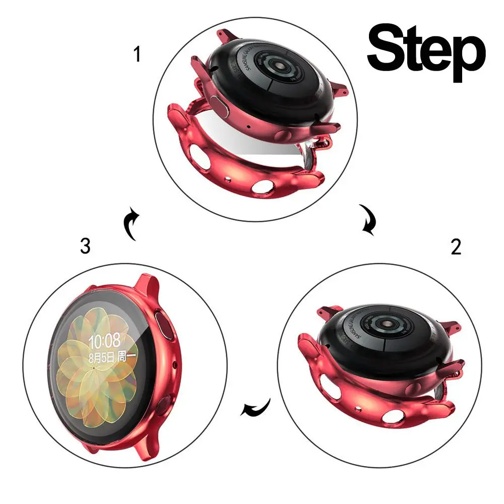 Slim 40mm 44mm Full Cover Screen Protector Electroplate For Samsung Galaxy Watch Active 2 TPU Watch Case