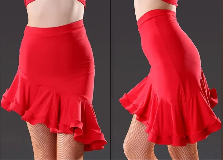 2024 Latin Dance Rok Vrouwen Podiumtraining Onregelmatige Rok Lady Rumba Samba Tango Cha Ballroom Dance Jurk
