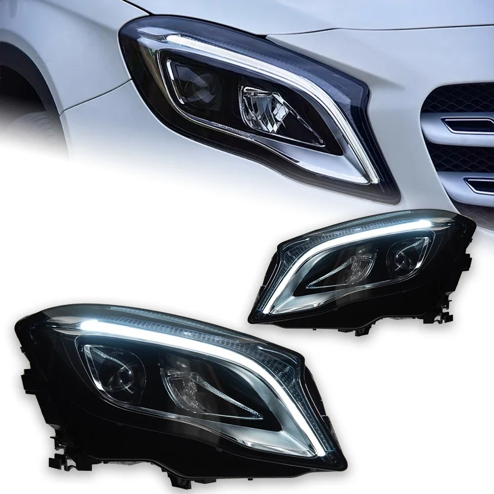 Upgrade Headlight For Mercedes-Benz GLA X156 Headlights 2015-2019 GLA 200 GLA300 Projector Lens LED DRL Headlight Plug And Play