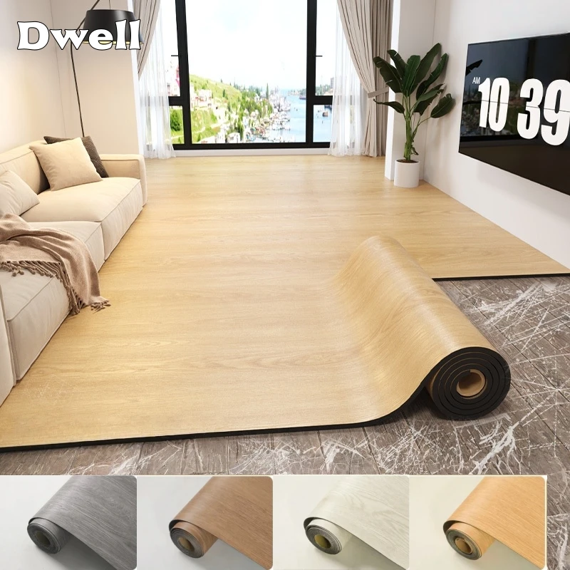 

40CM Thickened Waterproof Wood Grain Self-adhesive Floor Stickers Peel and Stick PVC Floor Tile SXP Wallpaper Home Decor DIY