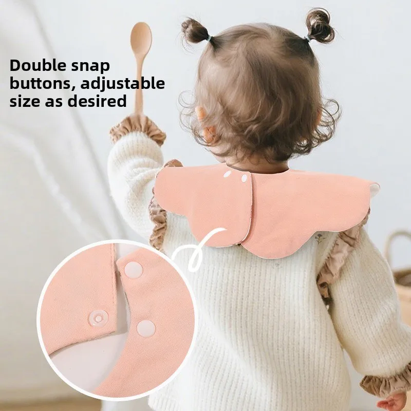 Korean Style Baby Petal Knit Bibs - Double-Sided Reusable Newborn Feeding Bibs, Absorbent Leakproof Soft Skin-Friendly