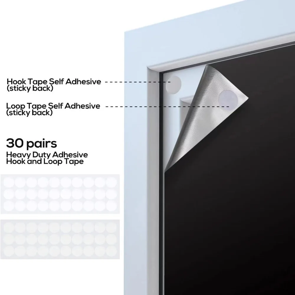 Non-perforated UV Block Temporary Curtain Thermal Insulated Bedroom Blackout Blind Travel Window Cover Window Shade Curtain