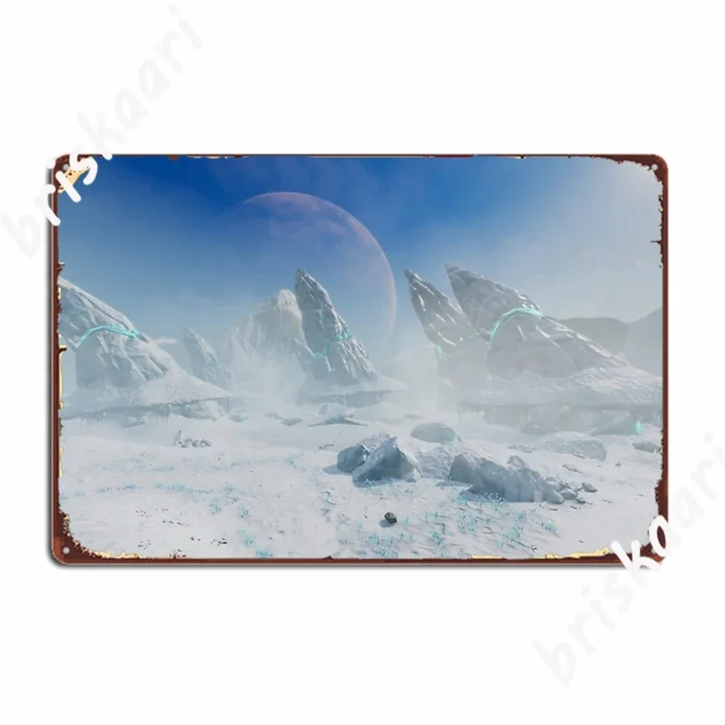 Subnautica Arctic Spires Concept Art Metal Plaque Poster Custom Pub Garage Cinema Living Room Wall Decor Tin Sign Posters