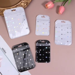 50Pcs Star Ziplock Bag Laser Packaging Bag Plastic Seal Bags Resealable Food Bag Earrings Necklace Jewelry Storage Bag Gift Bags