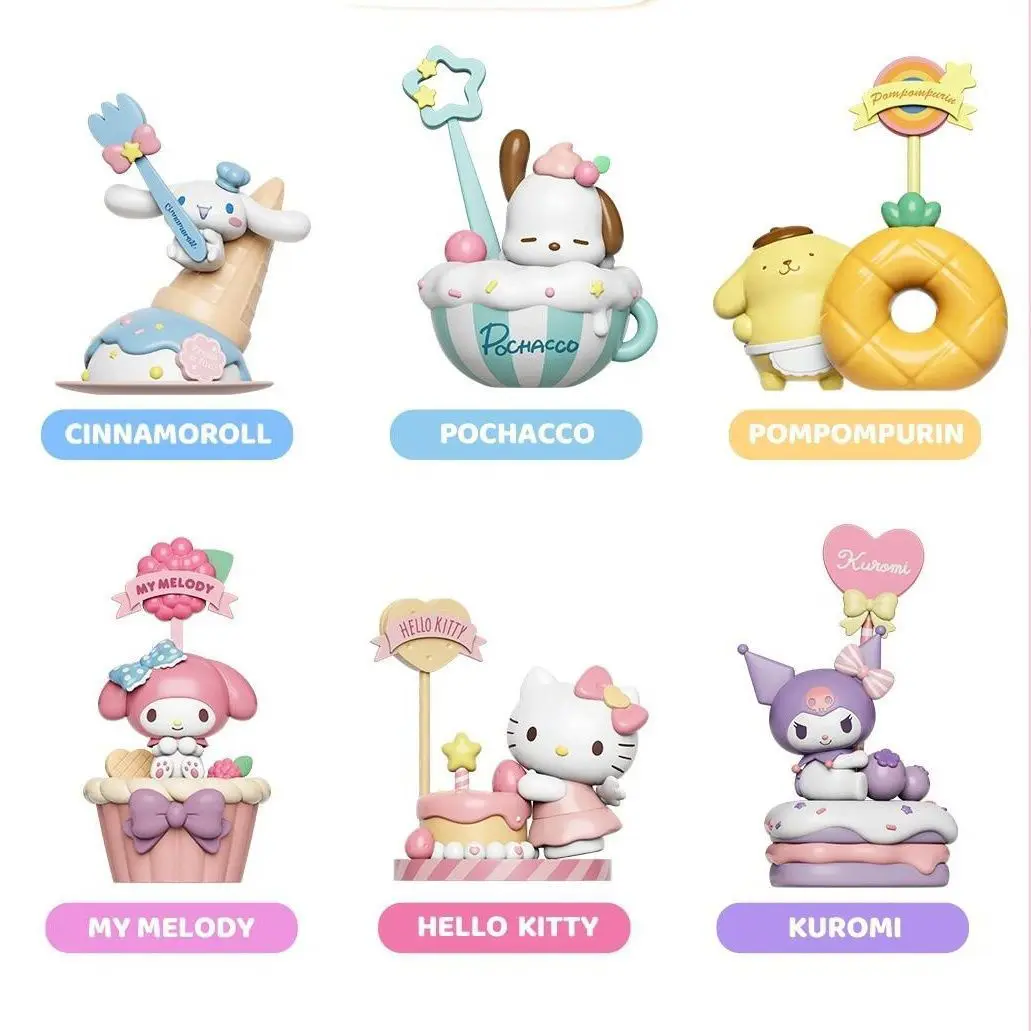 

Dessert Image Cartoon Sticky Note Desktop Car Ornament Series Blind Box Kuromi, Pochacco, My Melody Cute Figure Girl Gift Toy