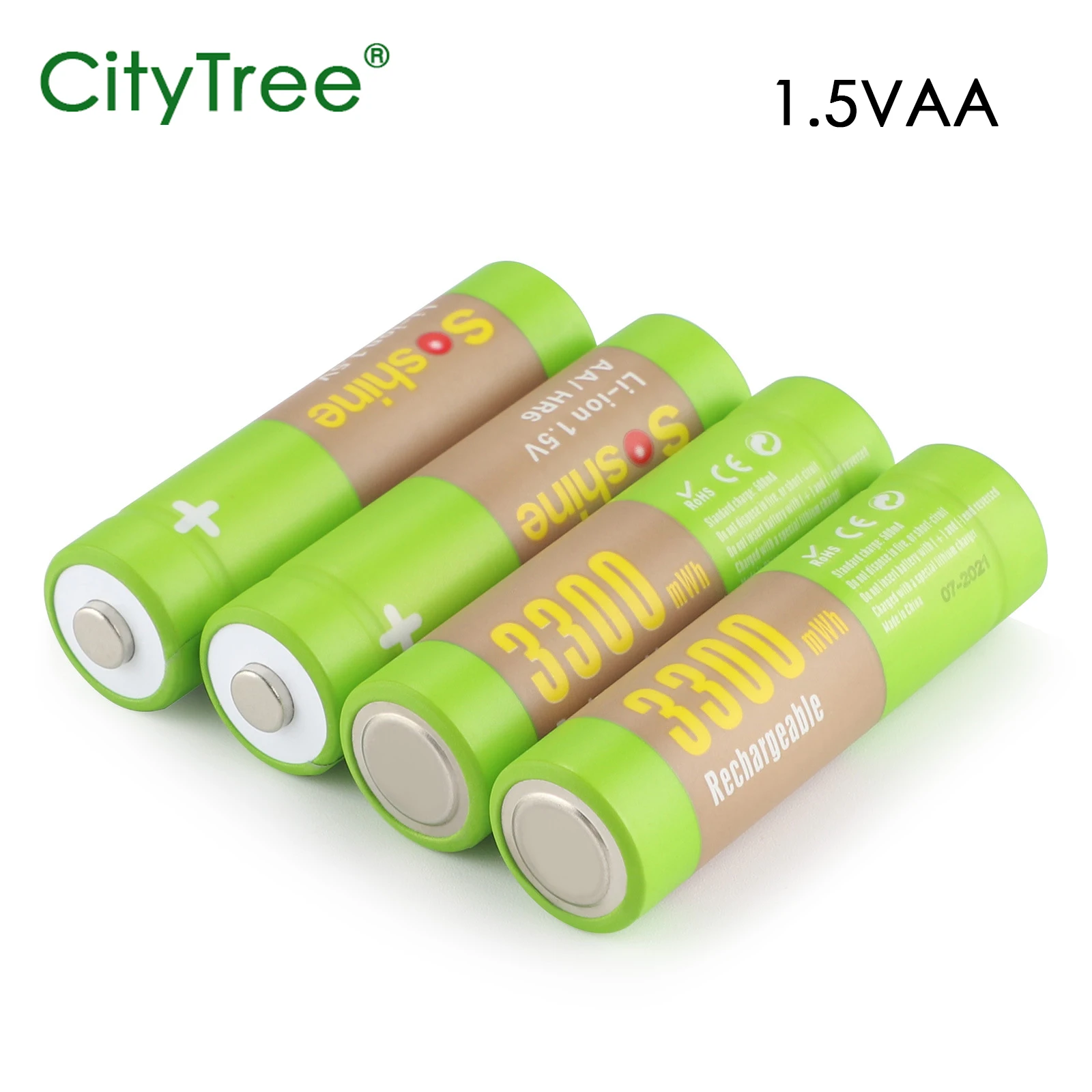AA Rechargeable Battery 1.5V 3300mWh Li-ion AA Battery for Remote Control Mouse Small Fan Electric Toy Battery 2-20PCS