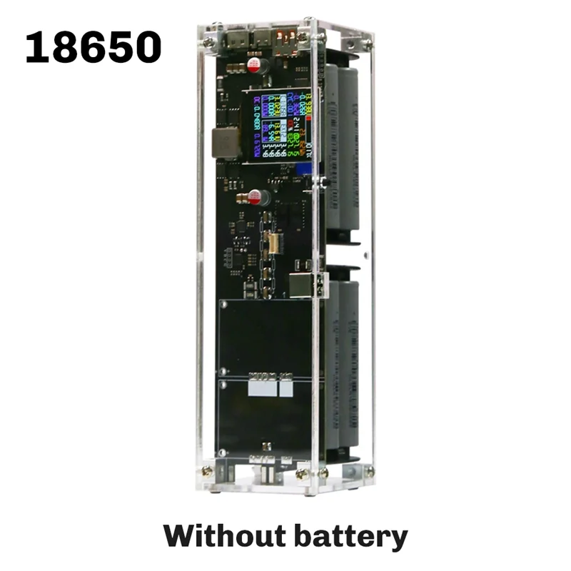 

ABAC-LED 1.54Inch IPS Color Screen 340W 8Cell Power Bank Case Fast Charging DC UPS For Phone Laptop 18650