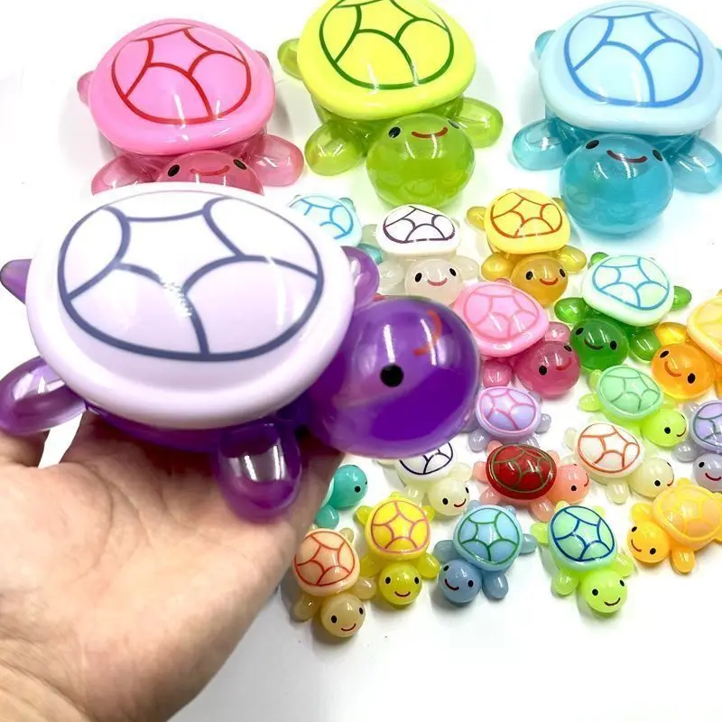 17cm Safe Cartoon Luminous Turtle Storage Box Home Decor Resin Crafts Glowing Small Turtle Storage Case Ornament Room Decoration