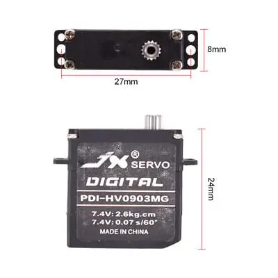 RC 글라이더 비행기용 JX 서보 2.6kg 메탈 기어 디지털 플랫 윙 서보