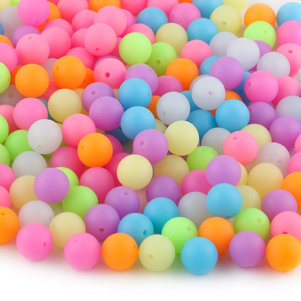 30/50Pcs 12/15MM Glow Colorful Silicone Beads For Jewelry Making Luminous In The Dark To Make Bracelets DIY Jewelry Accessories