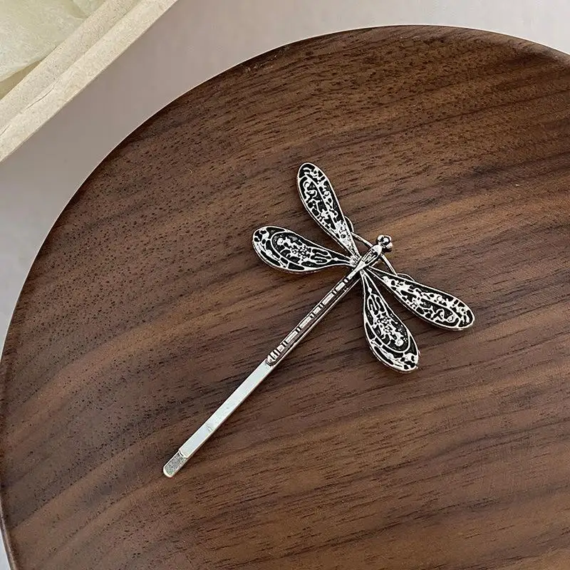 Modische Vintage-Haarspangen mit Libellen-Motiv für Damen und Mädchen, Haaraccessoires für die Stirnfrisur und seitliches Haar – Detail 6