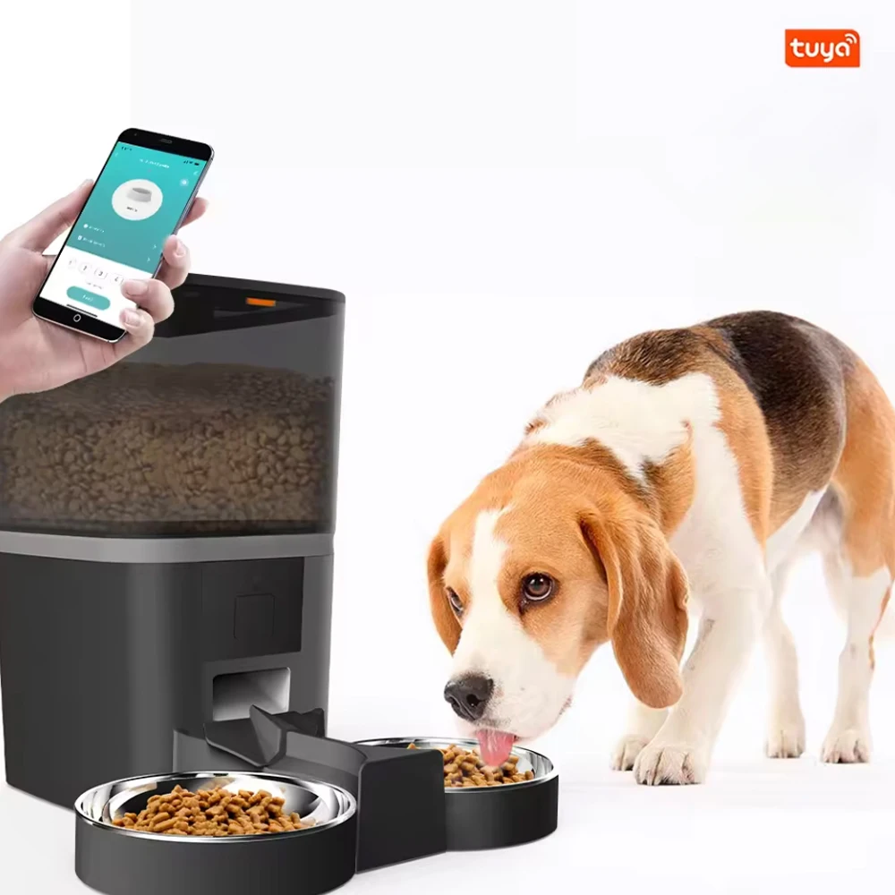 4L Tuya Automatic Pet Cat and Dog Feeding Bowl Timing Automatic Dispenser Smart Control Pet Feeder Suitable for Dog and Cat Bowl