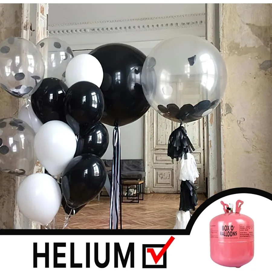 Schwarze Folienballons 3 Stück 50 Zoll große runde Folie Big Giant Orbz 4D Jumbo aufblasbare Spiegelkugel Mylar-Luftballons für Halloween G
