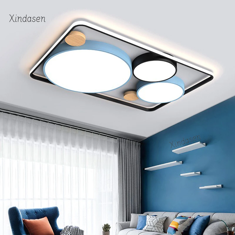 

Nordic LED Chandelier for Living Room Bedroom Hotel apartment Study Home Decor Lamp Rectangle Square Round Wood Ceiling Light