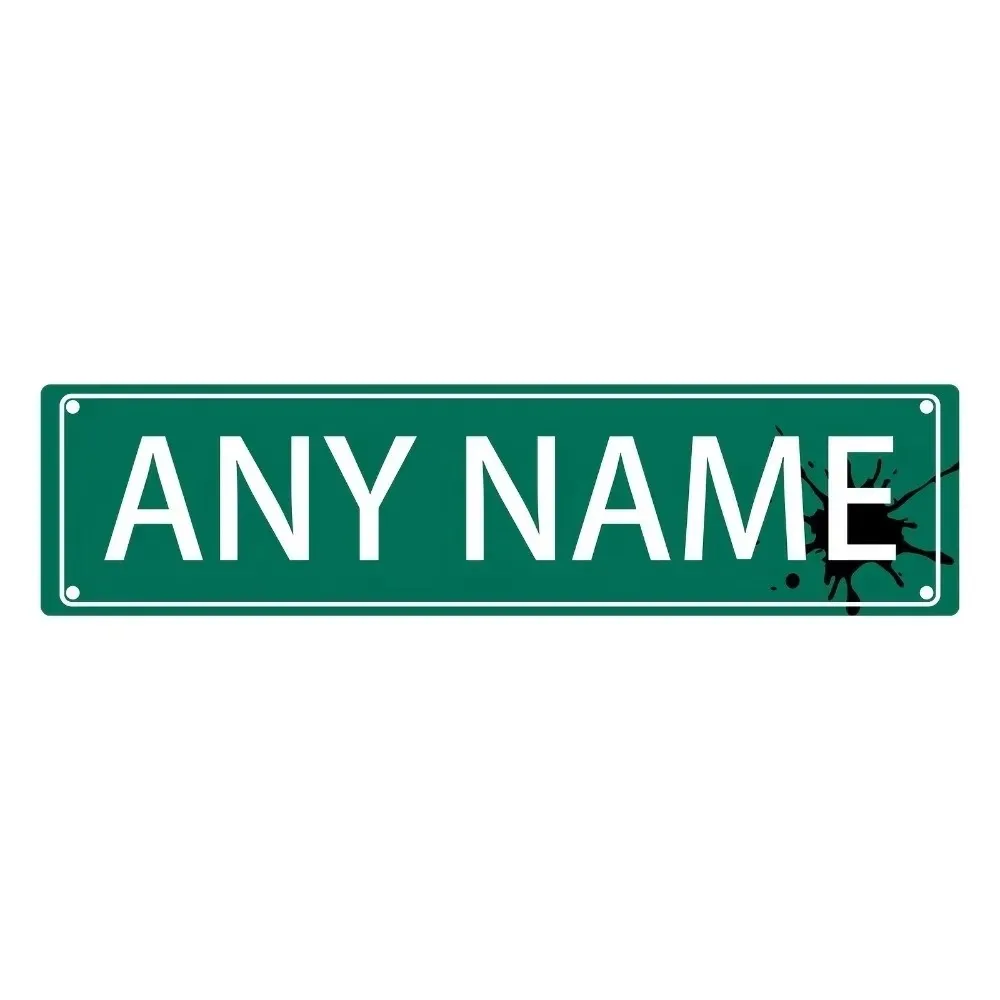 CIFbuy [2D Flat] Custom Green Ink-Splash Aluminum Street Sign, Personalized Wall Decor (Only For Decoration)