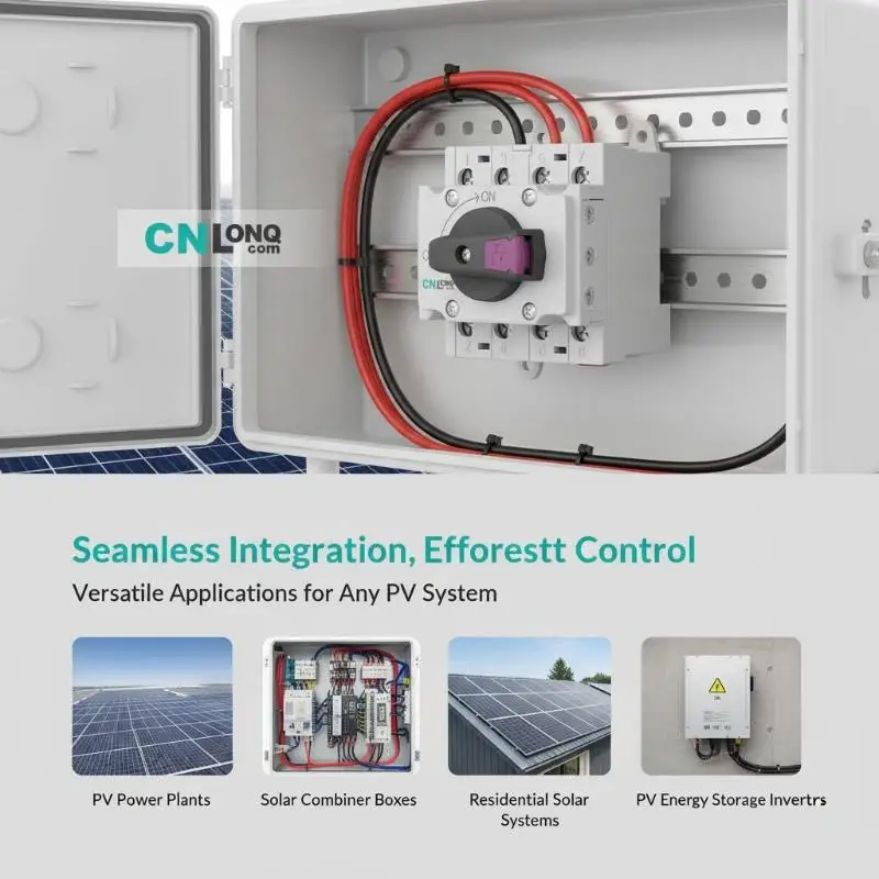 New 4P DIN-Rail Mount DC Isolator Rotary Switch 32A DC 1200V Rotating Handle Disconnect Switch For PV Distribution Box