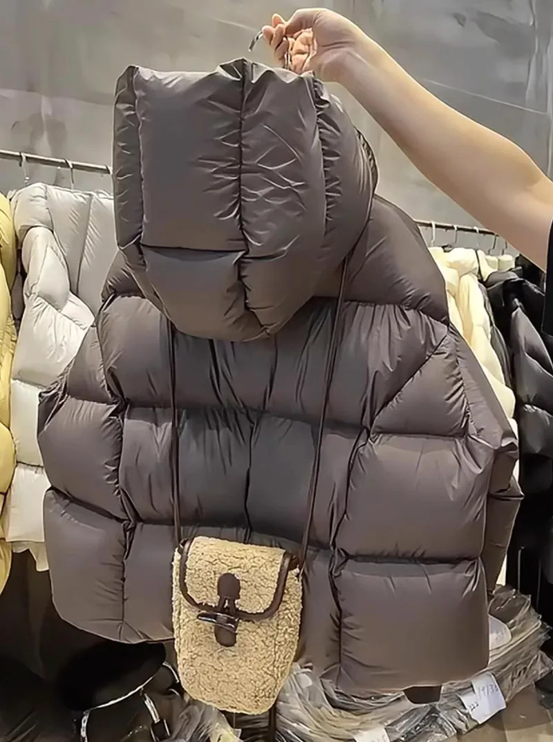 

Puffy Warm Hoode Down Cotton Jackets Female Korean Loose Thicken Parkas Short Coat Women Solid Windproof Outwear Jacket XQ127