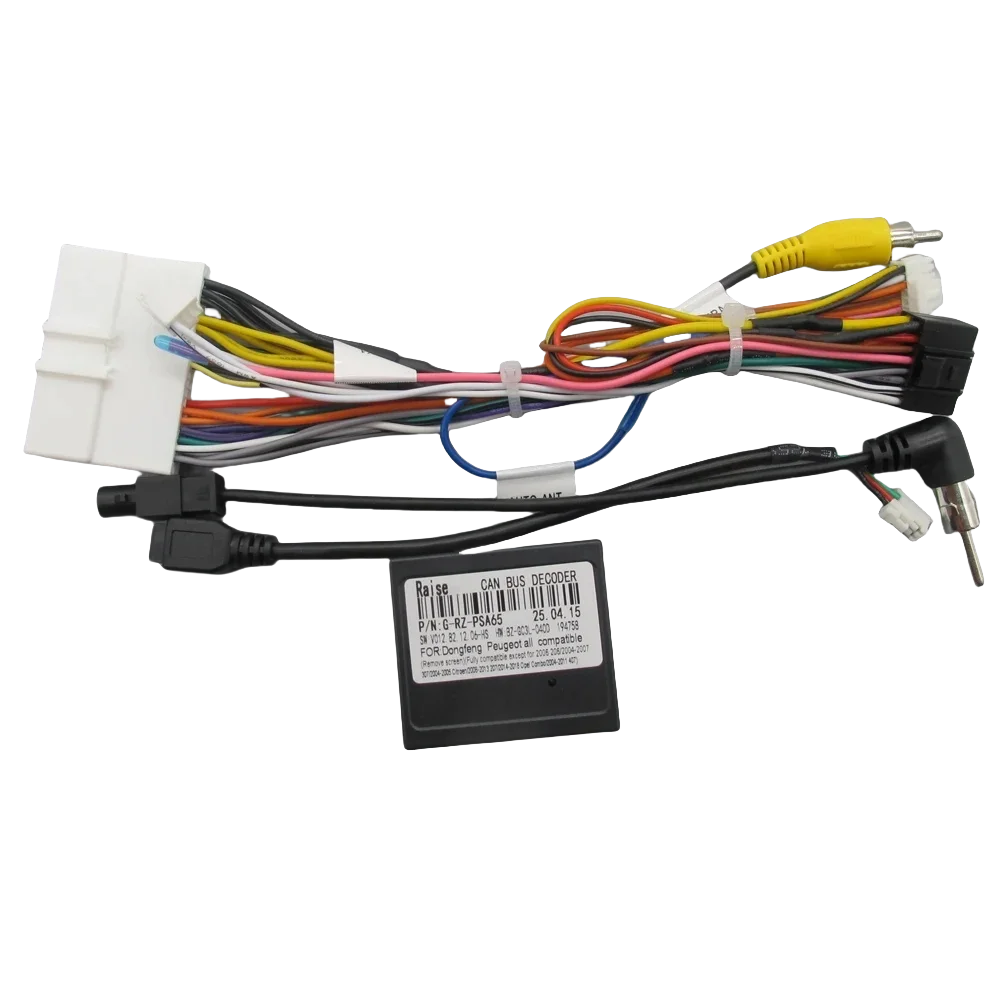 

For Peugeot 208 2022-2024 16PIN CANBUS Decoder Adapter for 2DIN Head Unit Power Wiring Connector