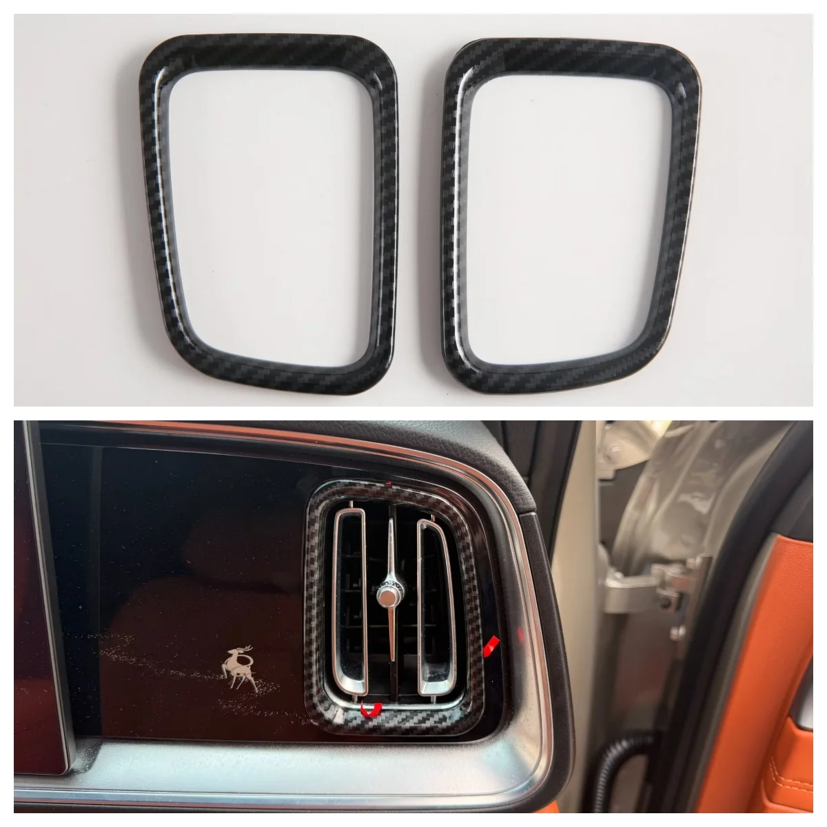 For Geely Monjaro 2026 2027 Interior Moulding Cover Trims Air Condition Outlet Sticker Carbon Fiber Exterior Auto Part Accessory