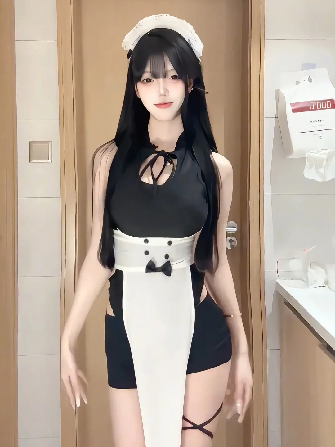 Sexy Maid Roleplay Onesie orts Bla And White Pure Desire Sle Bar Nightclub Fem Waitr orm Summer Faion Set