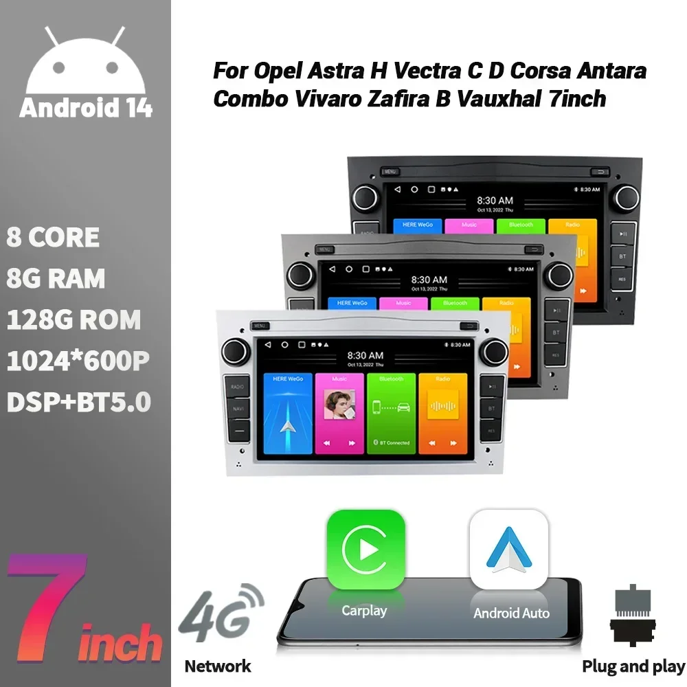 Car Radio Screen GPS Android For Opel Astra H Vectra CD Corsa Antara Combo Vivaro Zafira B Vauxhal Wireless Carplay Multimedia