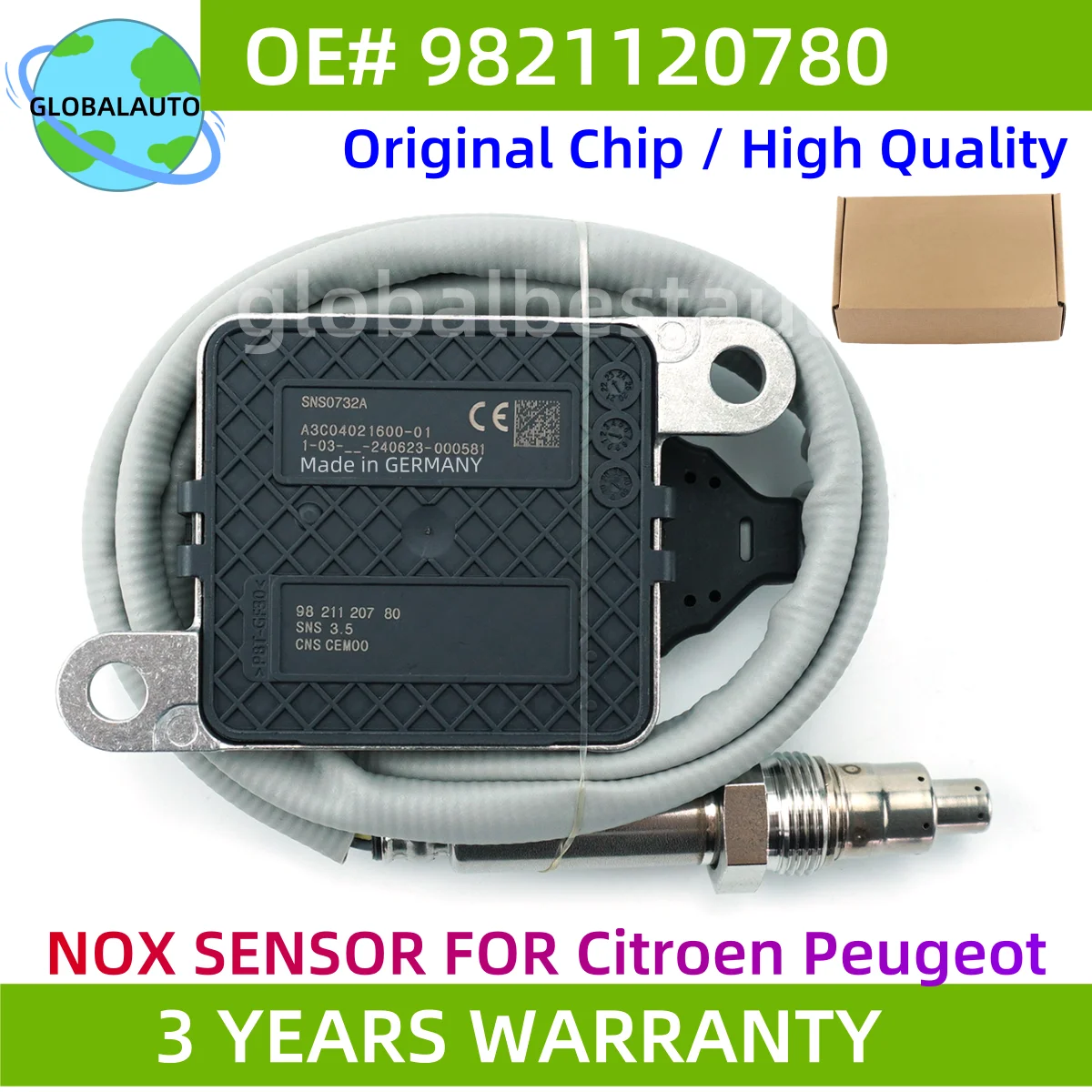

9821120780 Nitrogen Oxygen Sensor NOX Sensor For Citroen Peugeot 308 3008 5008 2.0 HDi 2012-2021 9821120780