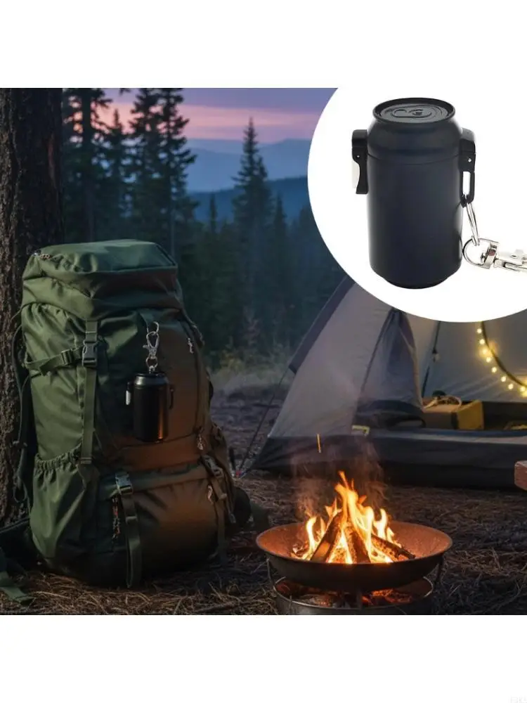   Travel Friendly Ashtray with WindProof Lid Easy Hanging Hook Portable Ashtray Ashes Container Bin For Hiking Commuting