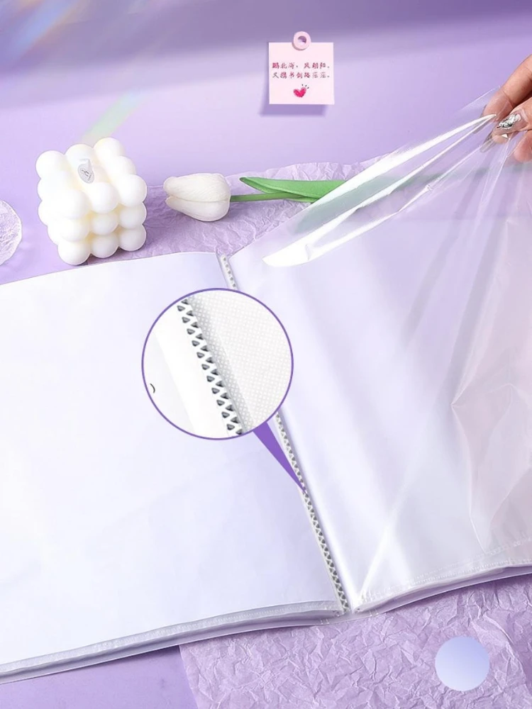 Gradient Colors A4 File Folder Waterproof 30 Page Document Holder Large Capacity Test Paper Organizer School Office Supplies
