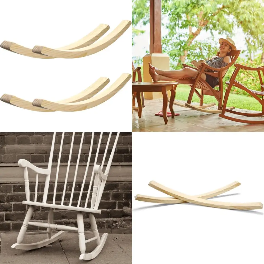 Pernas curvadas de cadeira de balanço de madeira para bares, bancadas e assentos - Corredores de balancim de carvalho com design dobrado para maior conforto e Sta