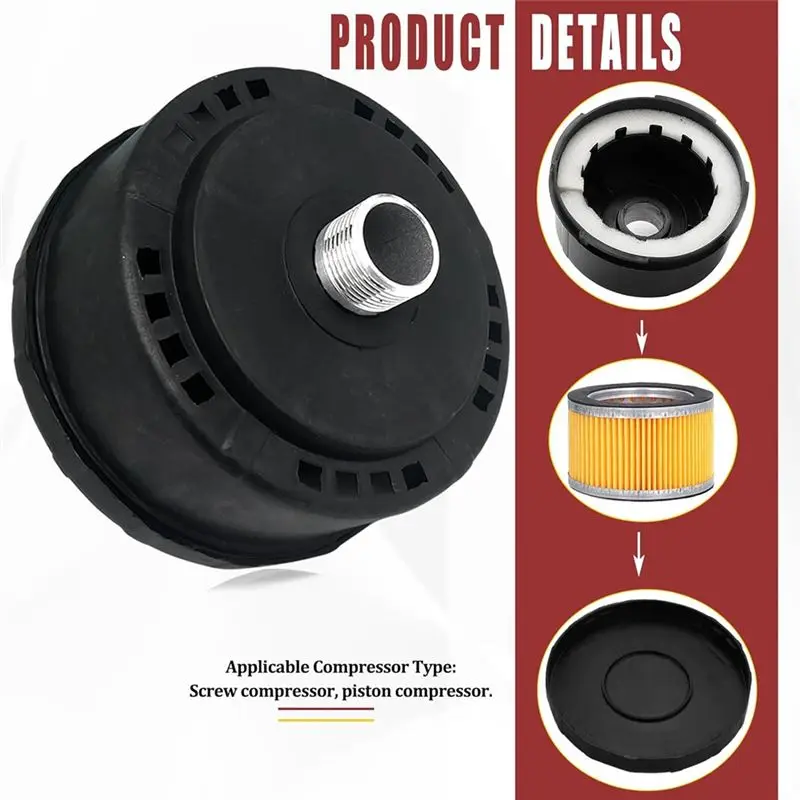 N84R 1 szt. Reduktor hałasu sprężarki powietrza, filtr wyciszający, plastikowa obudowa, okrągły filtr tłumika