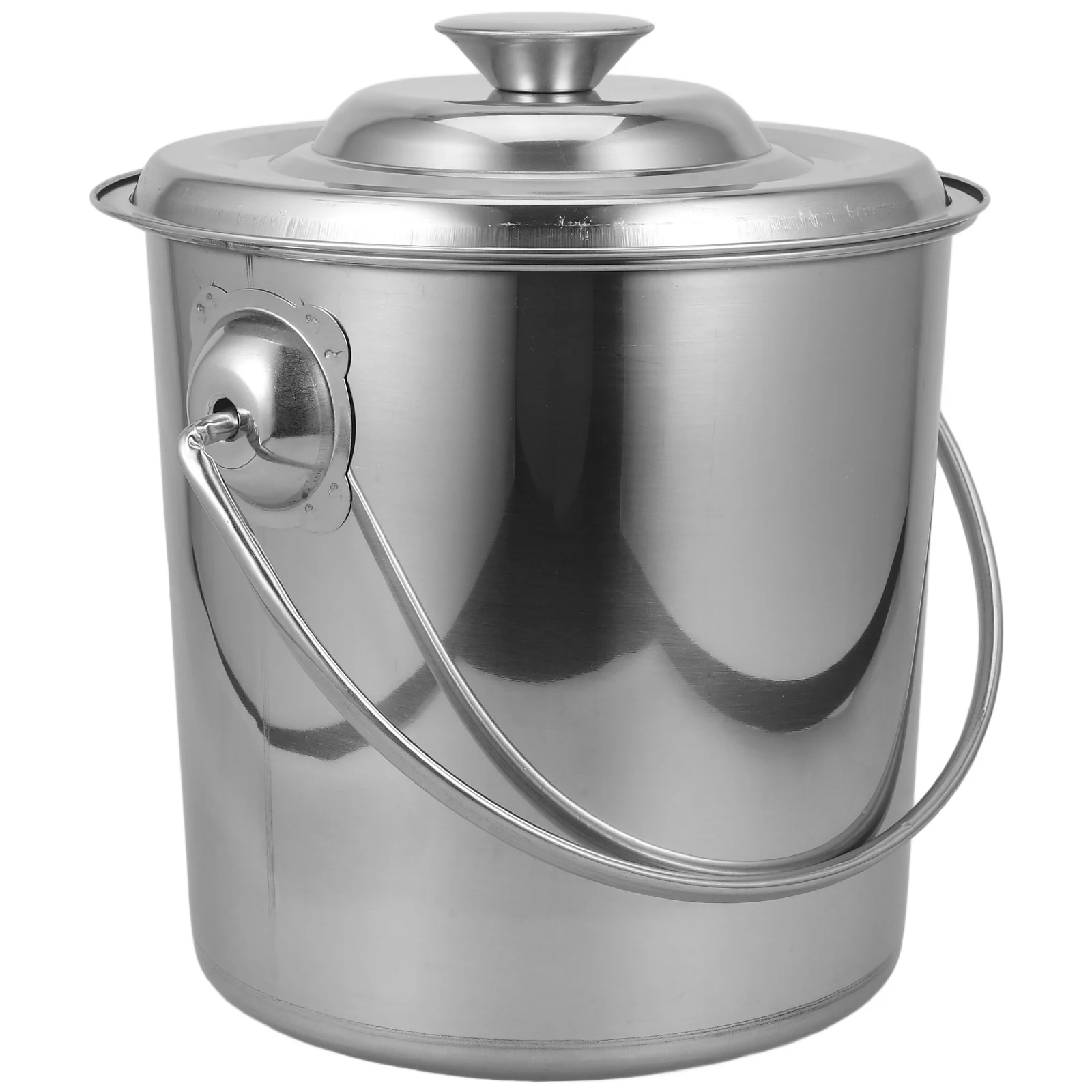 

Stainless Steel With Lid 304 Material Large Capacity Water Ice Storage Garbage HolderHandled Bucket Container Milk Pail Rice