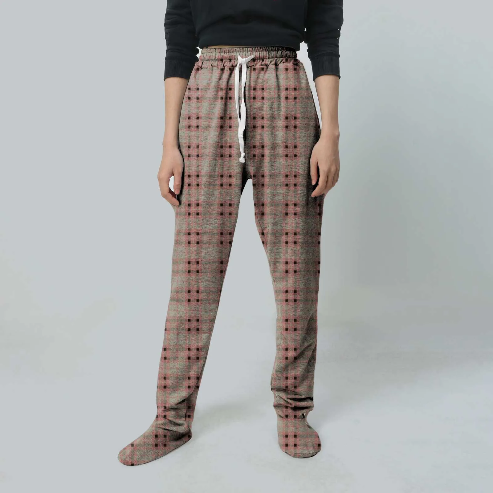 

Women's Fashion Plaid Home Wear Pants Leggings Casual Comfortable Pajama Pants Loose Drawstring Elastic Waist Long Pants