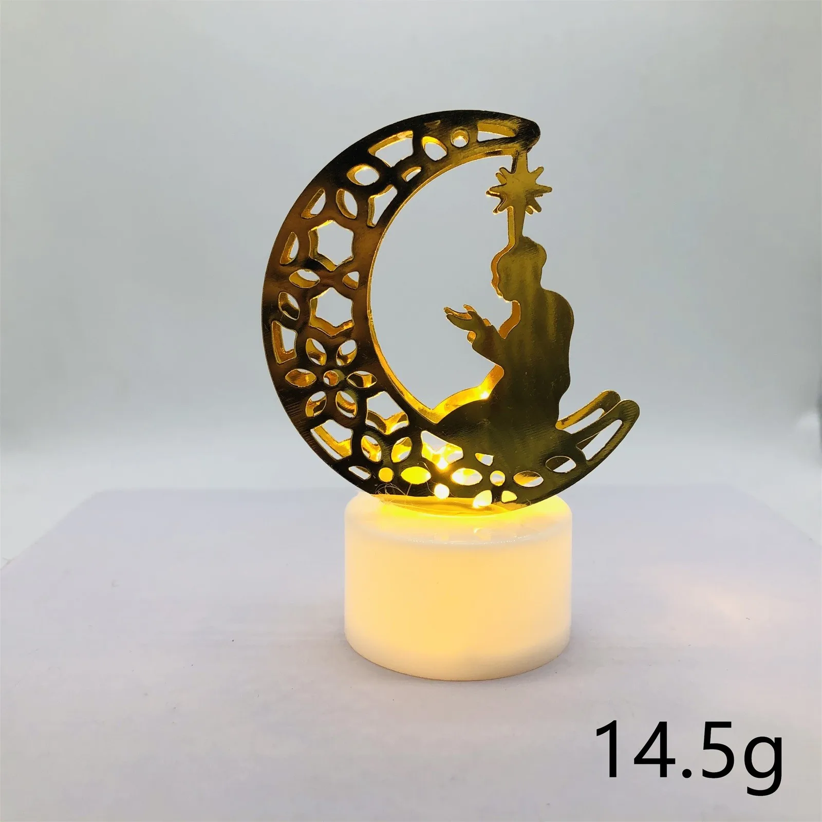 2024 Eid Mubarak Candle Lamp Creative Night Light Lantern Candle Holder Eid Mubarak Islamic Muslim Party Decor Decorative Lamp