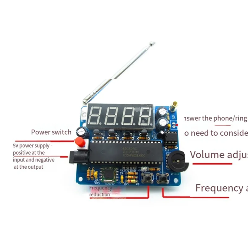 -ABHW Radio Production Kit 51 MCU DIY Parts For Homemade Digital Radio, Microcontroller Learning, Electric Car Radio Installatio