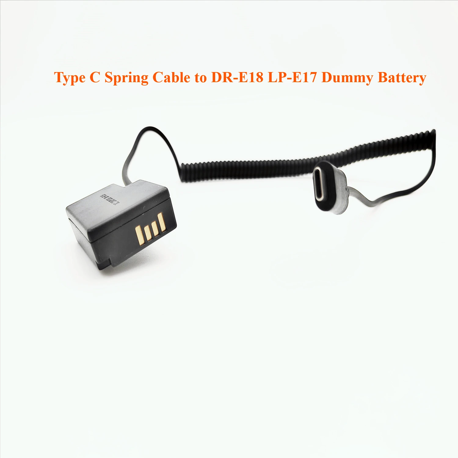 캐논 EOS R10 RP 200D 250D 750D 760D 77D 800D 850D 8000D 용 DR-E18 LP-E17 더미 배터리 DC AC 어댑터용 C타입 스프링 케이블
