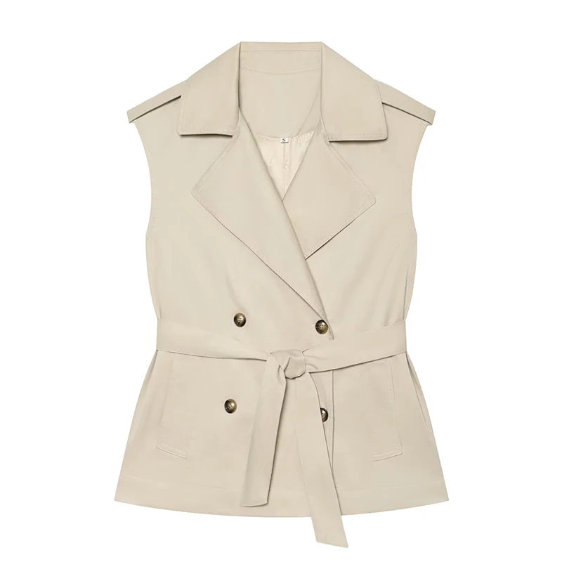 Autumn Women's Jackets Vest 2026 New Fashion Elegant Women's Slim Belt Warm Jacket Chic Street Casual Youth Coats Blouse
