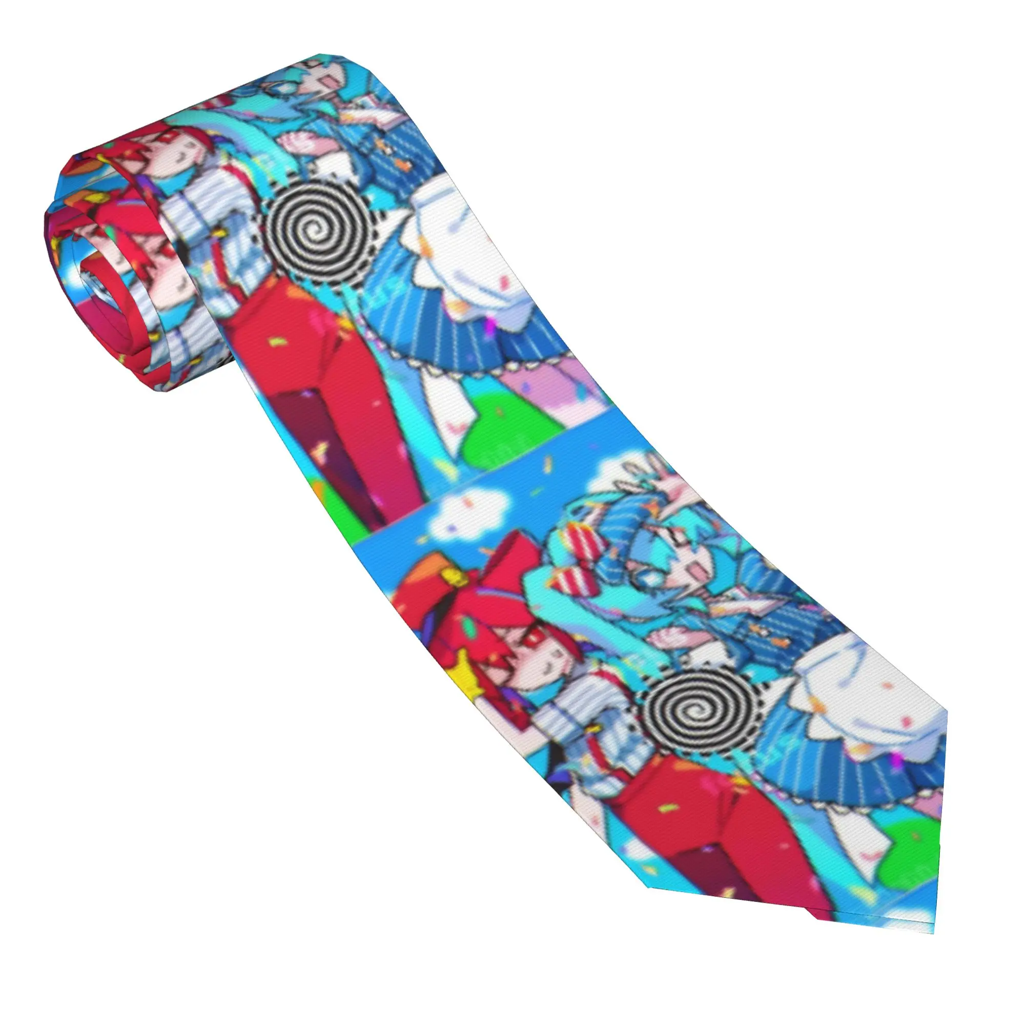Mesmerizer Kasane Teto Hatsune Miku Neckties Unisex Skinny 8 cm Narrow Neck Tie Anime for Men Suits Accessories Gravatas Wedding