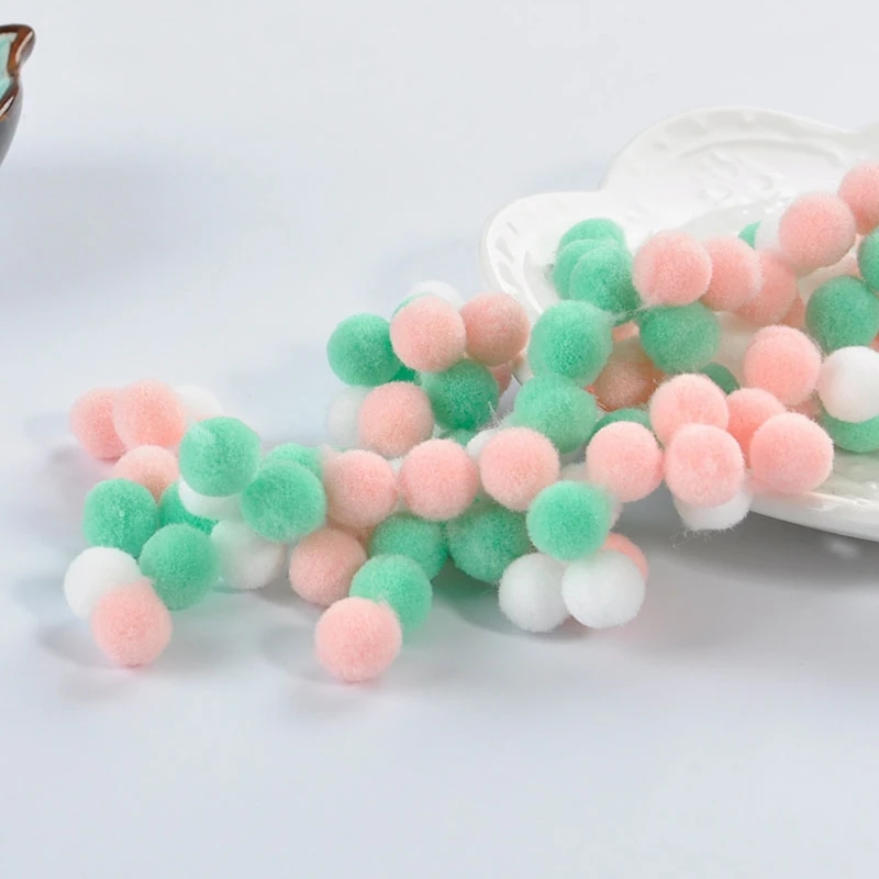 60 Pcs 15mm Multicolor Soft Plush Ball Crystal Epoxy Mold Filling Jewelry Crafts Making Filler DIY Phone for Case Materi