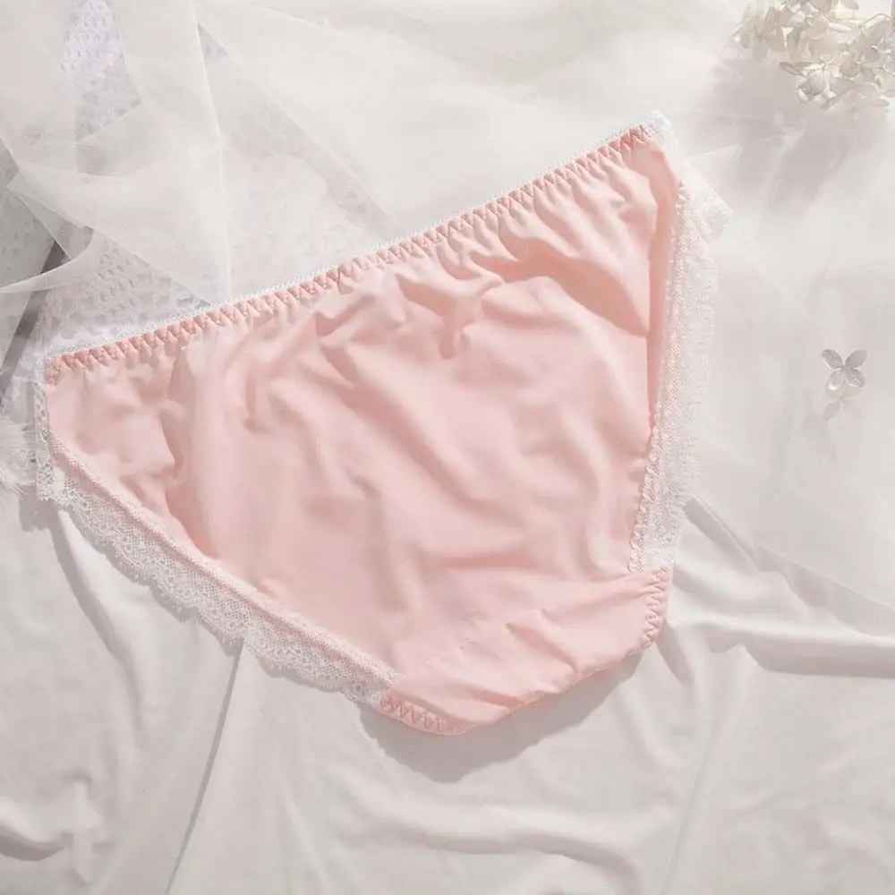 Girls Cute Bowknot Milk Shreds Pearl Mercerized Briefs Triangle Underpants Underwear Women's Panties