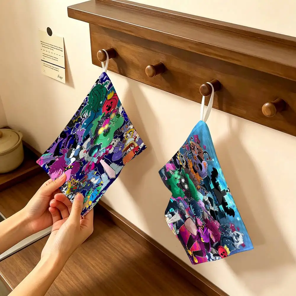 Deltarune Game Reusable Hanging Kitchen Towel, Polyester Cotton Soft Fabric for Office Home Daily Life