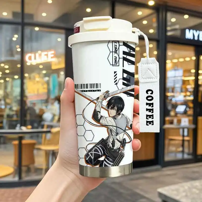 كوب قهوة على تيتان إرين جايجر إروين سميث تحت عنوان المسلسل التلفزيوني للمنزل والمكتب من الفولاذ المقاوم للصدأ كوب قهوة شاي بعد الظهر #3