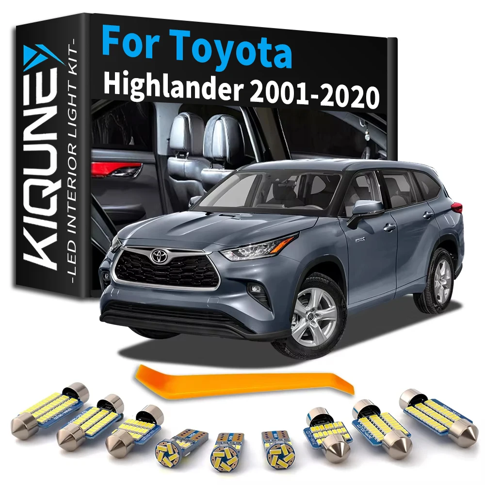 Car Interior LED Light License Plate Lamp Canbus For Toyota Highlander 2001- 2008 2012 2013 2014 2015 2016 2017 2018 2019 2020