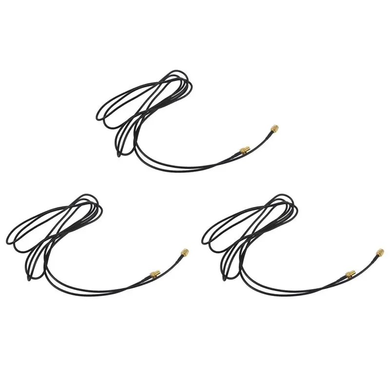 DT39 3X WIFI Antenna Extension Cable RP-SMA Male to Female RF Connector Adapter RG174 2M for Router