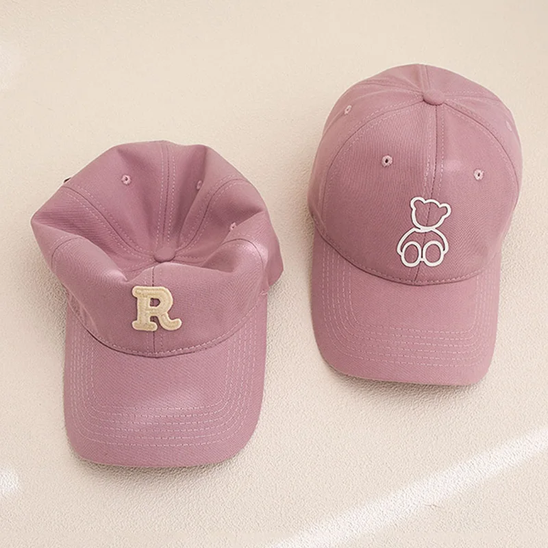 New Pink Sweet Cute Women\'s Fashion Autumn Winter Versatile Baseball Cap Embroidered Patch Sanded Outdoor Warm Deep Cap