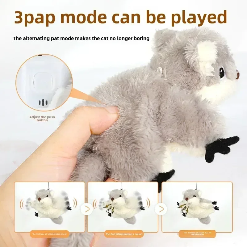 Interactive Cat Toys Rechargeable Chirping Flapping Bird(no Flying) with Catnip for Indoor Cats, Touch Activated Plush Toys